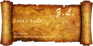 Zettl Leó névjegykártya
